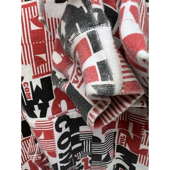 Vintage Volcom Hoodie Eastern Block RARE Med All Over Print Volcom Red Black Y2K - Picture 4 of 13